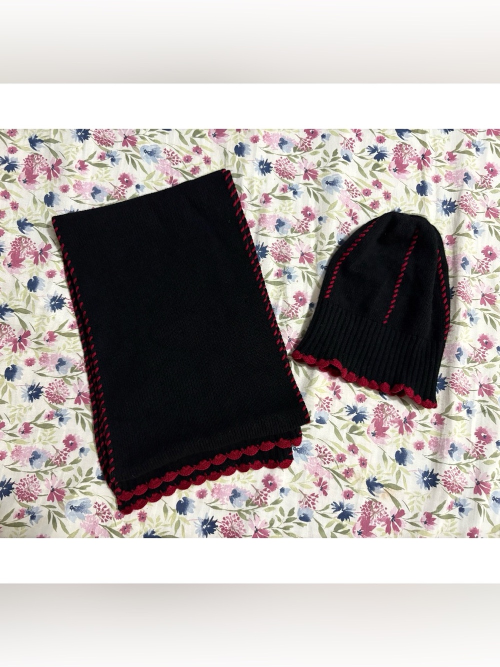 Portolano cashmere, merino, silk blend scarf & hat set